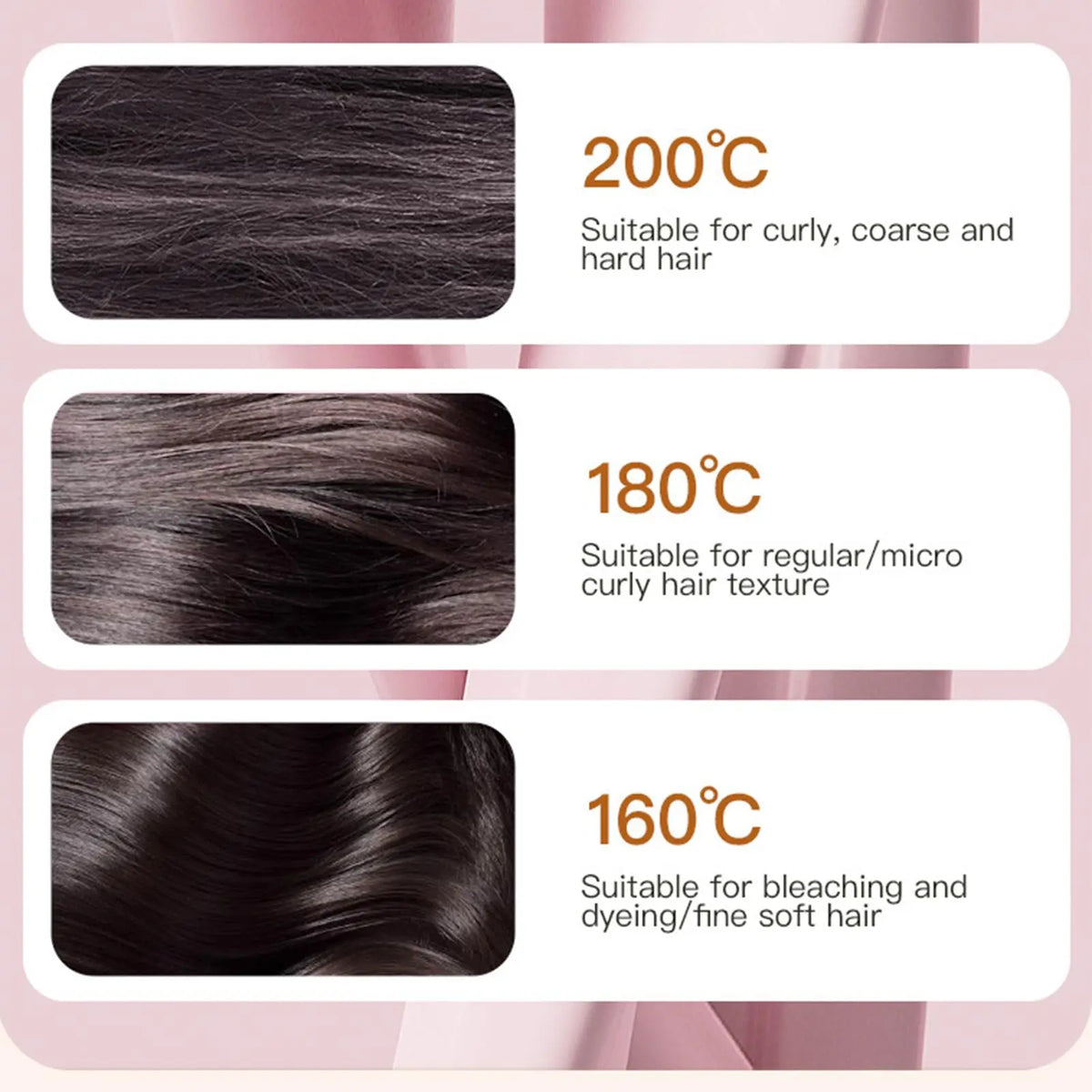 Smoothing a section of hair