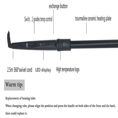 Three interchangeable barrel sizes