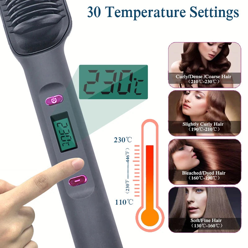 Glide brush in use on smooth hair