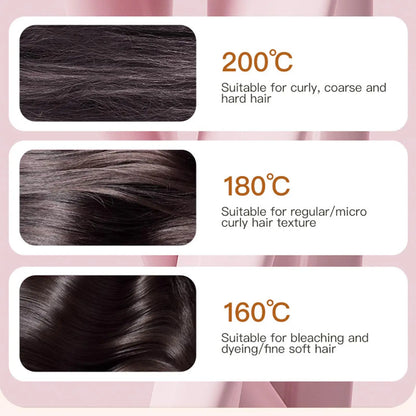 Smoothing a section of hair
