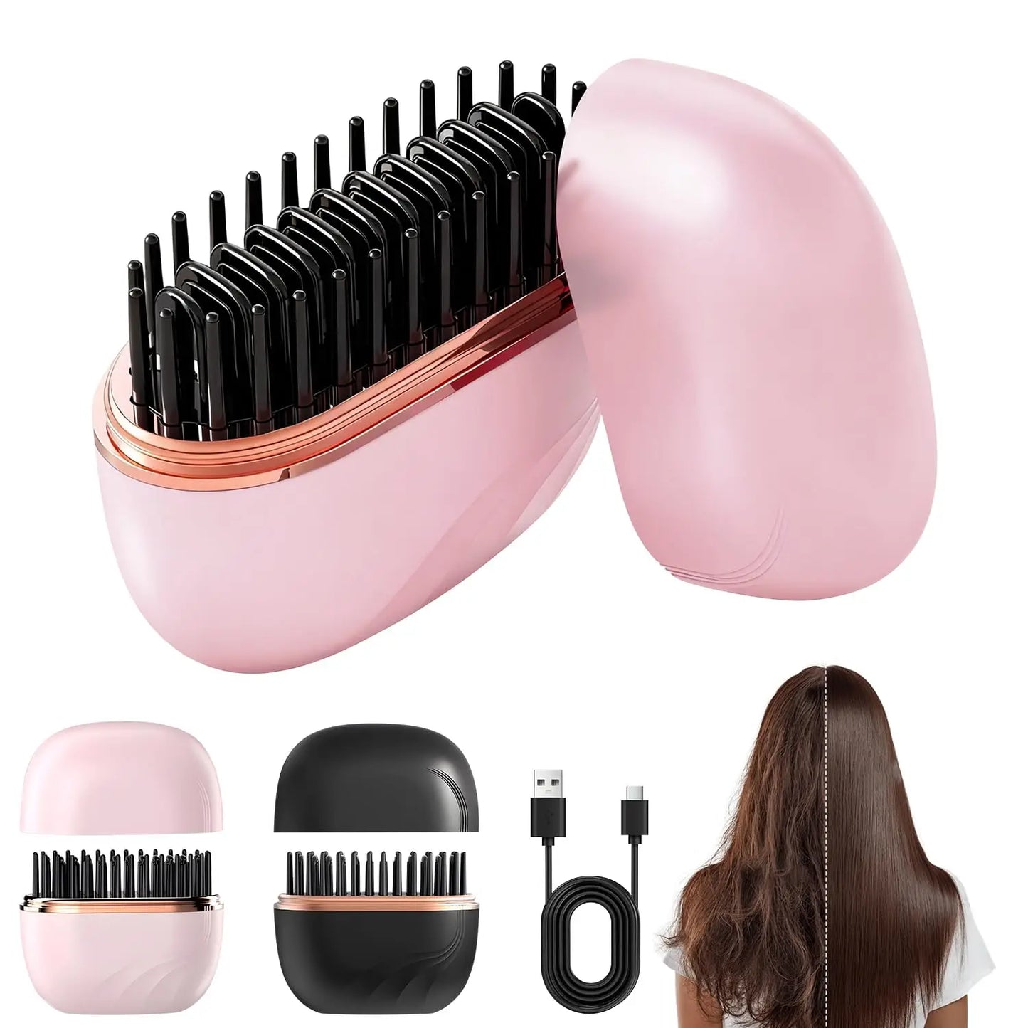 Cordless brush in hand, travel size