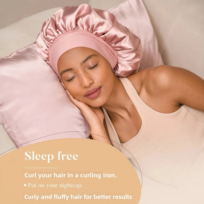 Satin curling ribbon and sleep cap