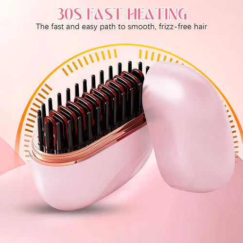 Pocket Cordless Straightening Brush by Awelya
