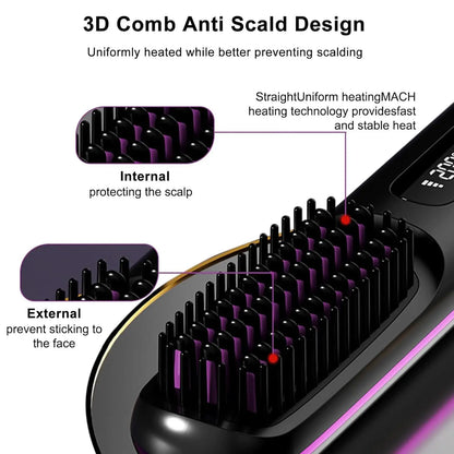 Cordless comb with USB cable